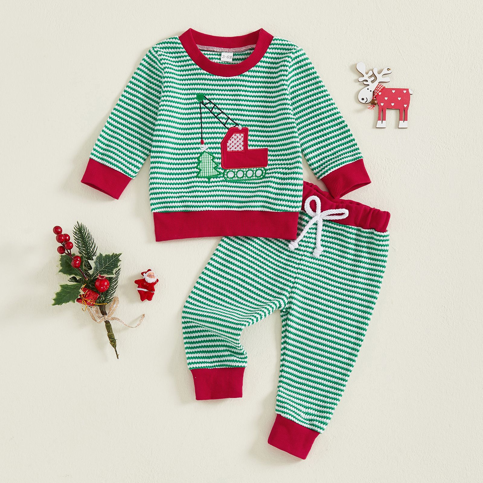 2025新品★子供服　クリスマス服　セットアップ★0-6M(70)〜2-3Y(110)
