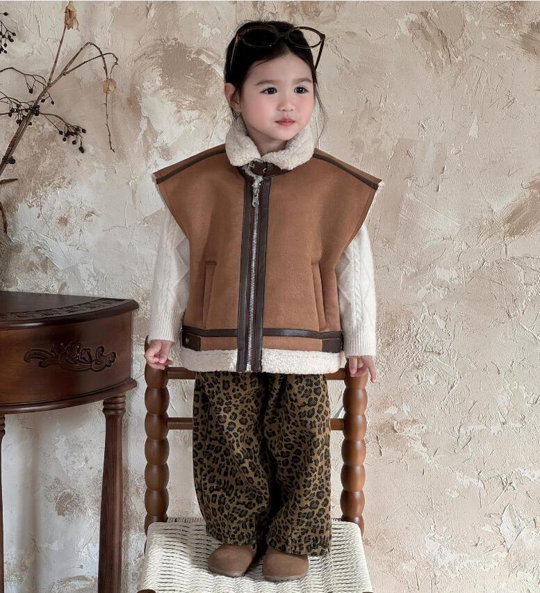 2025冬新品★子供服 　裏起毛ズボン&ベストコート★90cm〜140cm