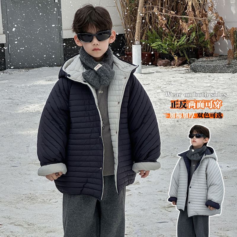 2025冬新品★子供服 　コート　両面起用★90cm〜160cm 2色