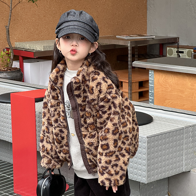2025冬新品A★子供服 　豹柄コート★90cm〜170cm