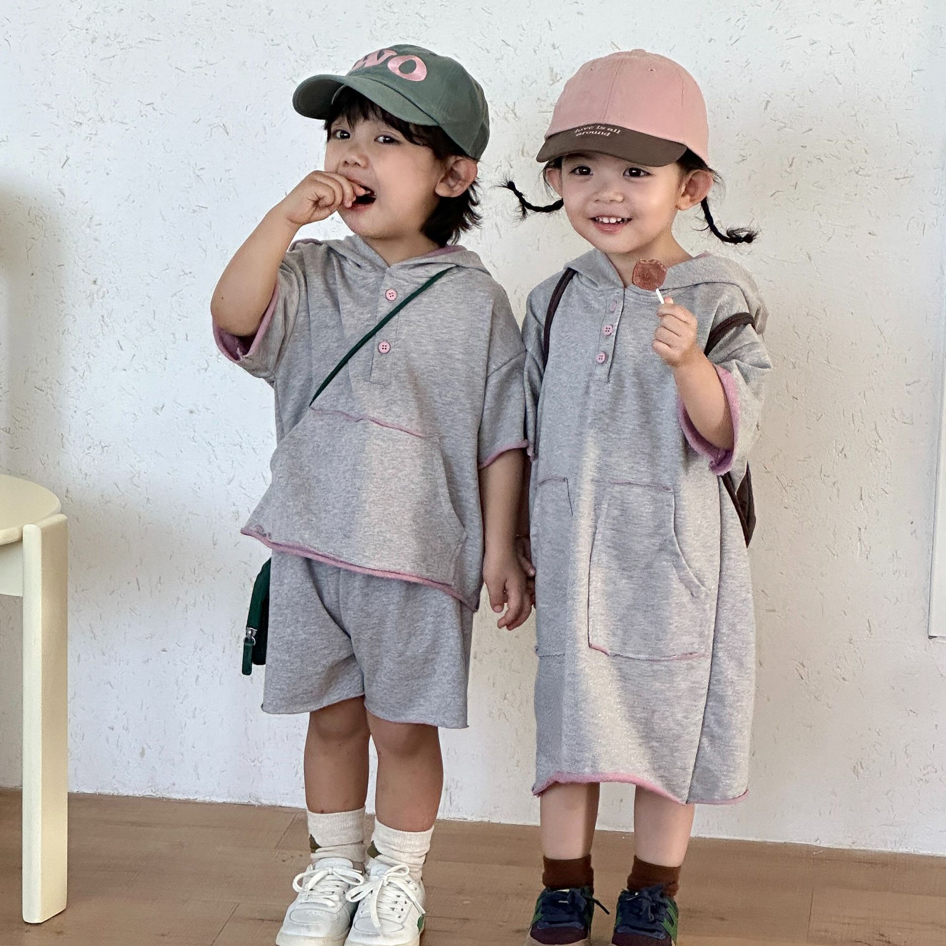 2026新品QMM★子供服　セットアップ&ワンピース★80cm〜150cm 2色