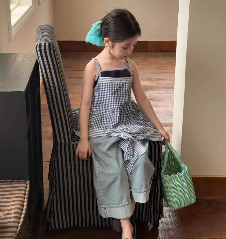 2026新作★子供服　キャミソール&格子トップス&ズボン★90cm〜140cm