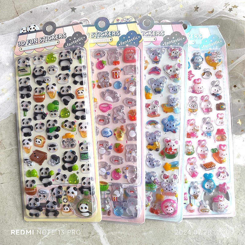 DIY手作り ステッカー★粘着シール★3D★手帳素材