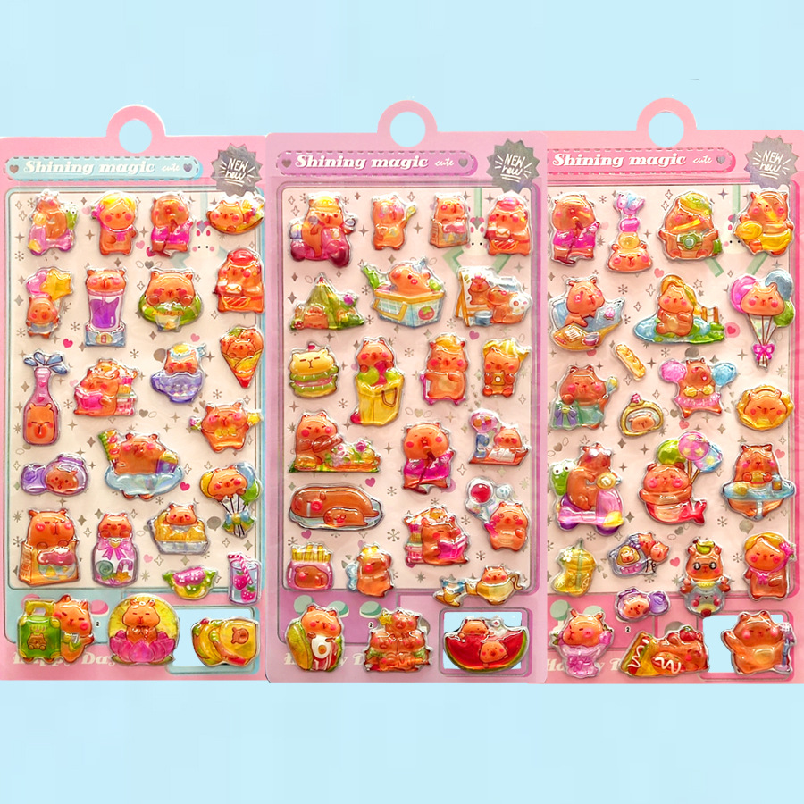 DIY手作り ステッカー★粘着シール★3D★手帳素材