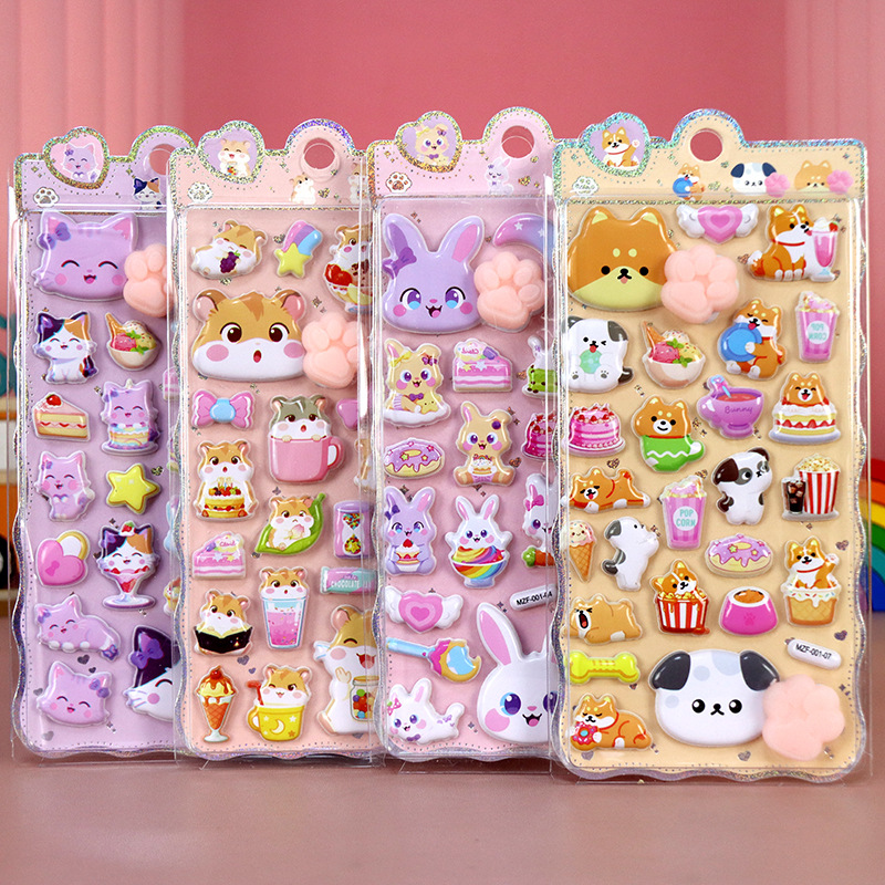 DIY手作り ステッカー★粘着シール★3D★手帳素材