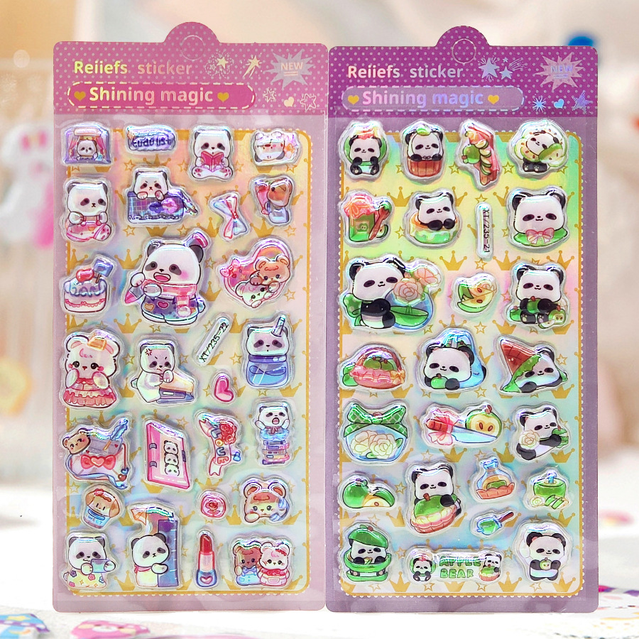 DIY手作り ステッカー★粘着シール★3D★手帳素材