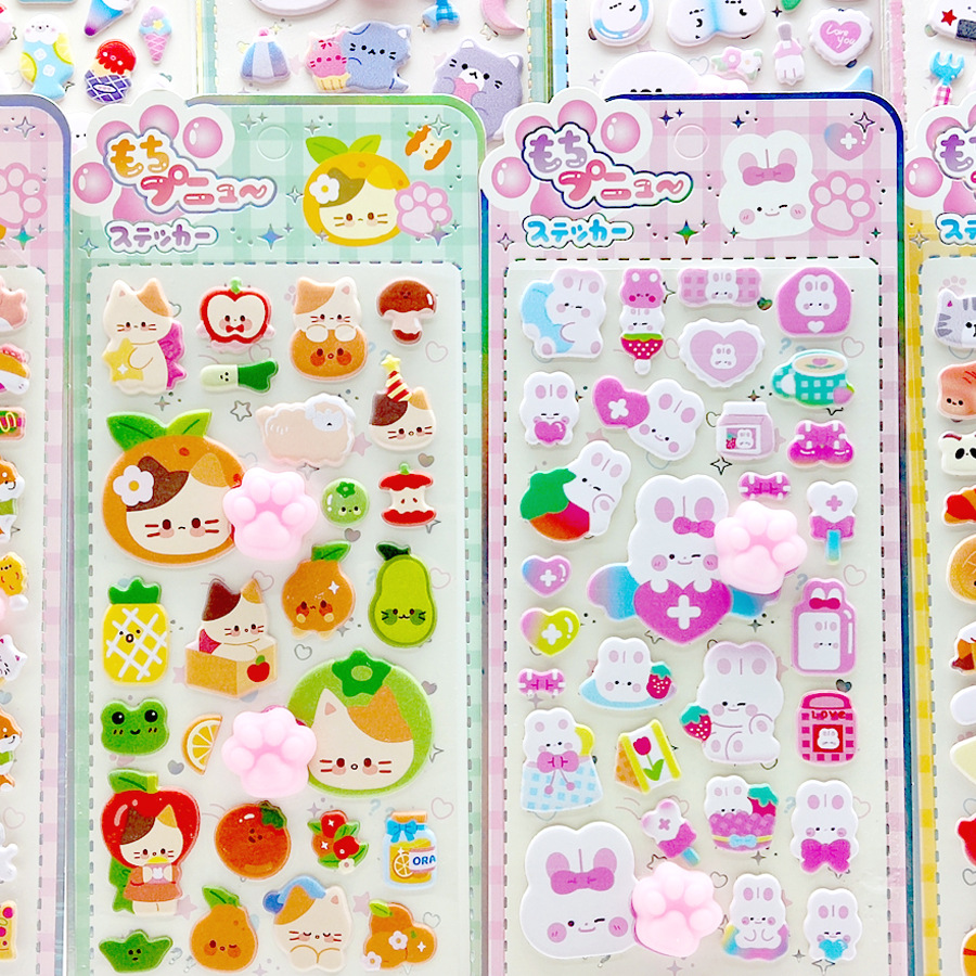 DIY手作り ステッカー★粘着シール★3D★手帳素材