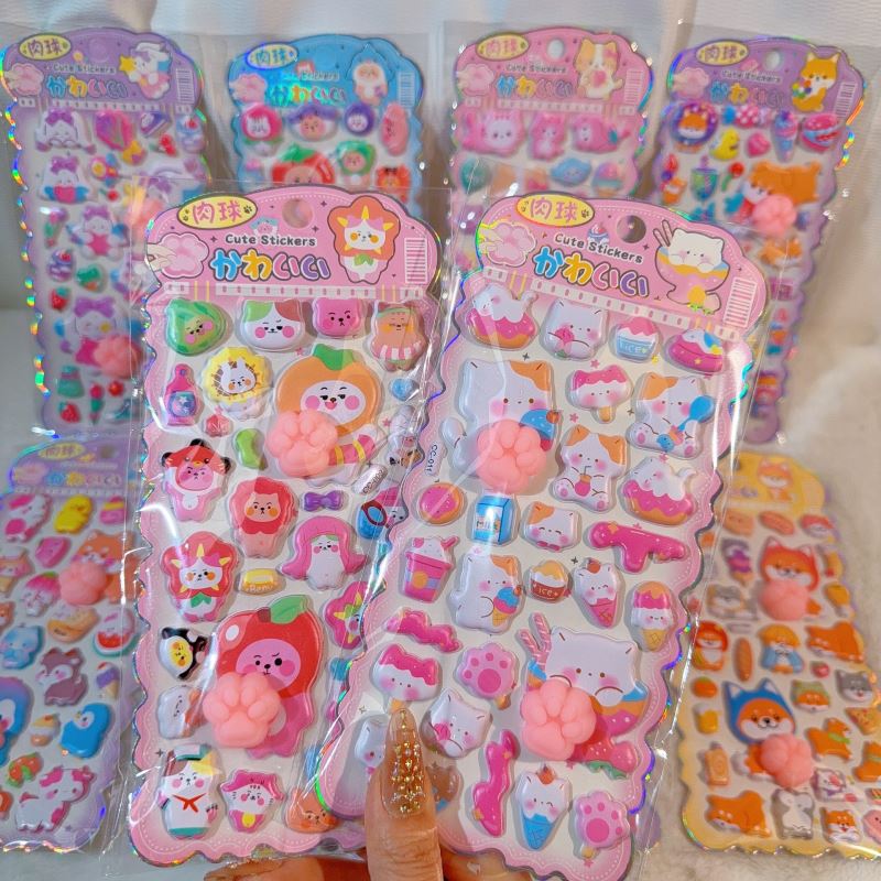 DIY手作り ステッカー★粘着シール★3D★手帳素材