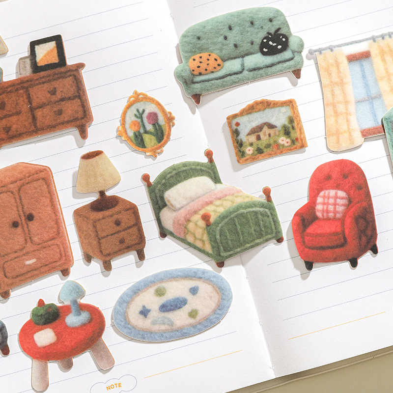 ふわふわ ハードカードシール / 紙跡シリーズ / 手帳素材 コラージュ スクラップブッキングに