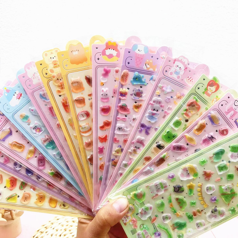 DIY手作り ステッカー★粘着シール★3D★手帳素材