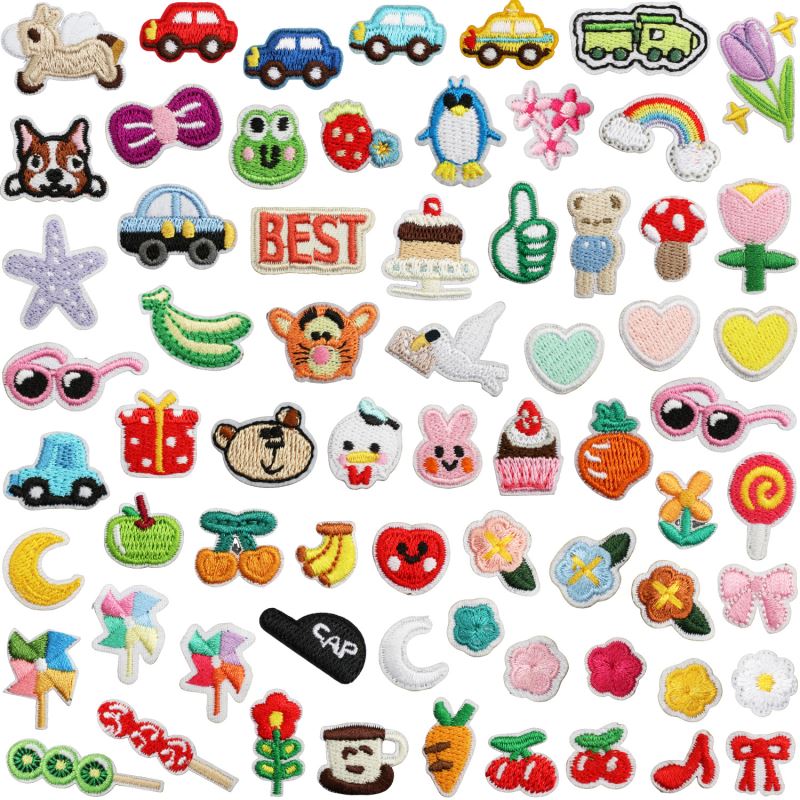 激安販売★補修パッチ★刺繍ワッペン　DIY 飾り★アイロン貼り★67個/点