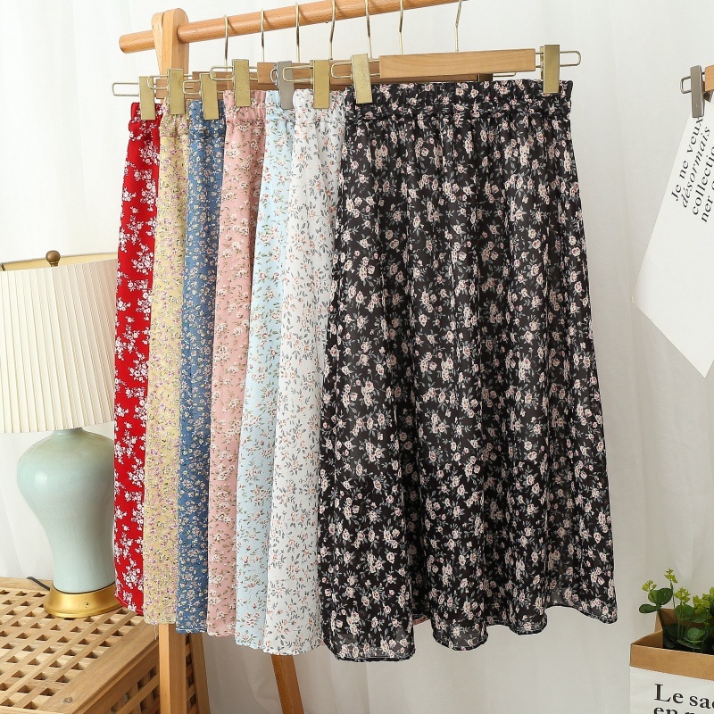 韓国ファッション★レディース向け★♪人気商品★♪花柄★スカート♪春秋薄款