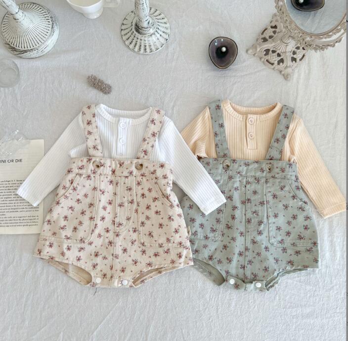 春秋新作★韓国風ベビー服★ロンパース★サロペット★2色66-100CM