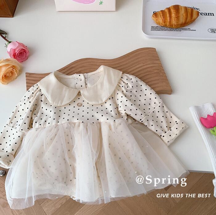 子供服★ロンパース★連体服★韓国風子供服★長袖★水玉★ベビー★可愛い★66-90CM