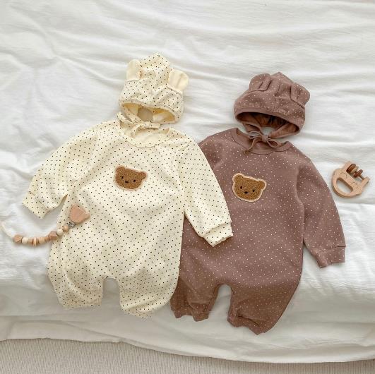 2023春新品★子供服　ロンパース+帽子　66-100cm★2色