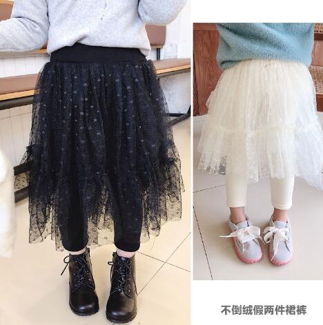 秋冬★子供服　裏起毛付きスカートズボン★90-140cm★2色