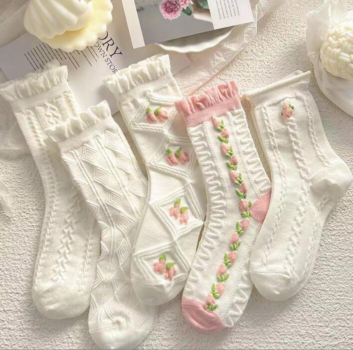 2023★春夏新作★ソックス★韓国風★レディース靴下★1セット=5点