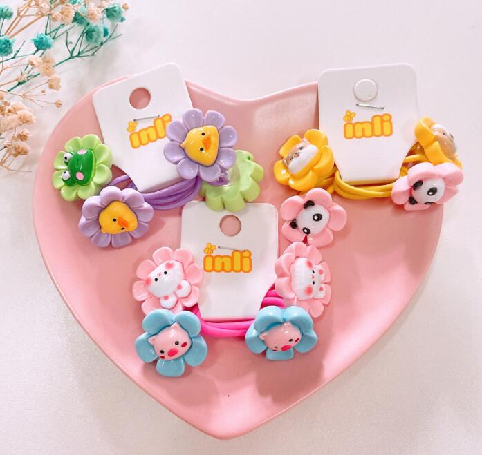 子供用★キッズ★髪飾り★まとめ髪用★ヘアアクセサリー★ヘアゴム★2枚入り★可愛い★多色