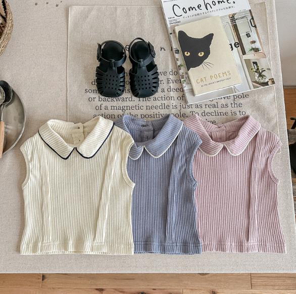 2023夏新品★子供服　トップス　ベスト　80-130cm★3色