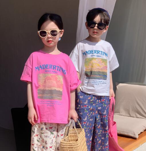 子供服★トップス★Tシャツ★半袖★韓国風子供服★男女兼用★カジュアル★2色★90-150CM