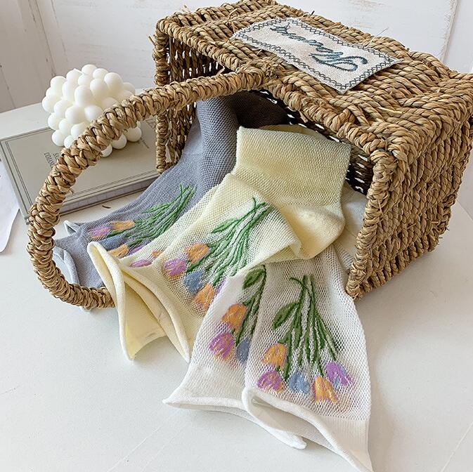 靴下★レデイース★ソックス★大人用★女性用★韓国風★花柄★薄手★可愛い★多色