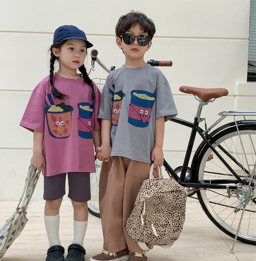 子供服★Tシャツ★トップス★韓国風子供服★キッズ★男女兼用★半袖★2色★90-150CM