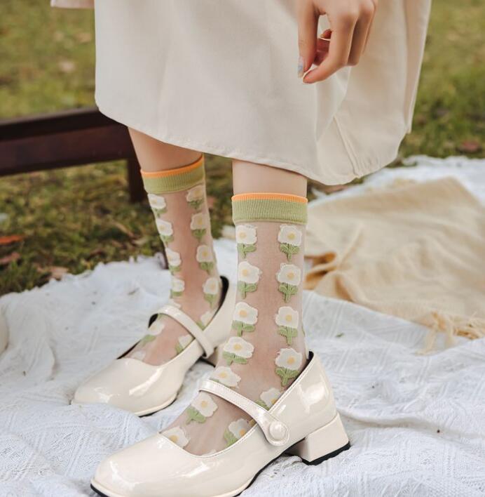 靴下★レデイース★ソックス★大人用★女性用靴下★花柄★通気性★可愛い★3色