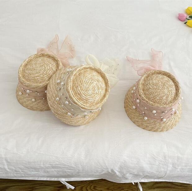 子供用★帽子★麦わら帽子★キッズ女の子★日焼け防止★リボン★可愛い★3色