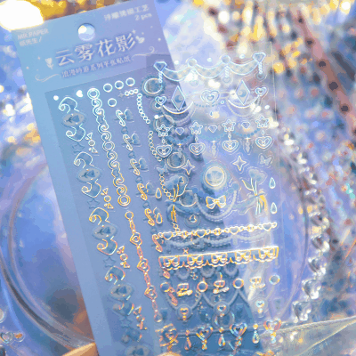 PVCシール インテリア ステッカー リボン 幾何学 チェーン ハート バタフライ クロス 2枚入