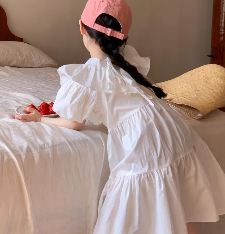 子供服★ワンピース★半袖★韓国風子供服★キッズ女の子★無地★2色★90-140CM