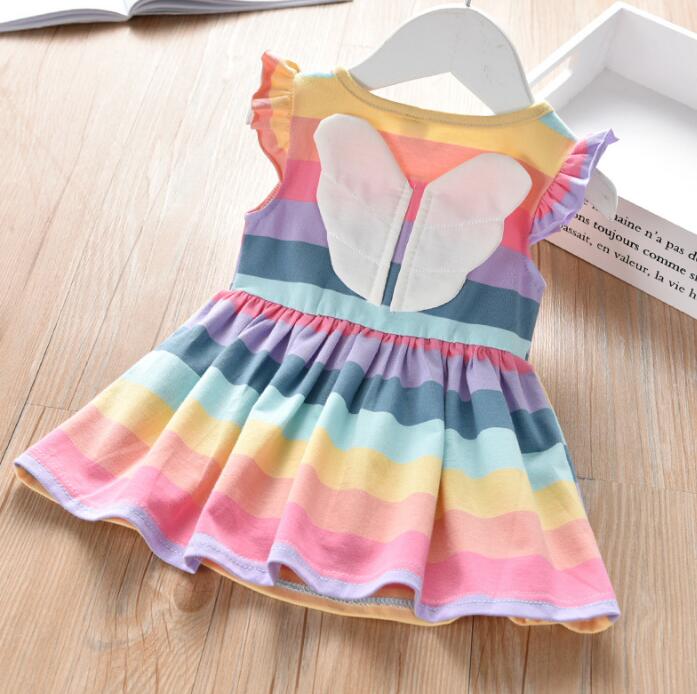 子供服★ワンピース★虹色★キッズ女の子★韓国風子供服★可愛い★90-130CM