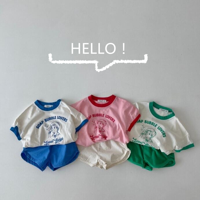 子供服★トップス+パンツ★セットアップ★韓国風子供服★ベビー★半袖★3色★73-100CM