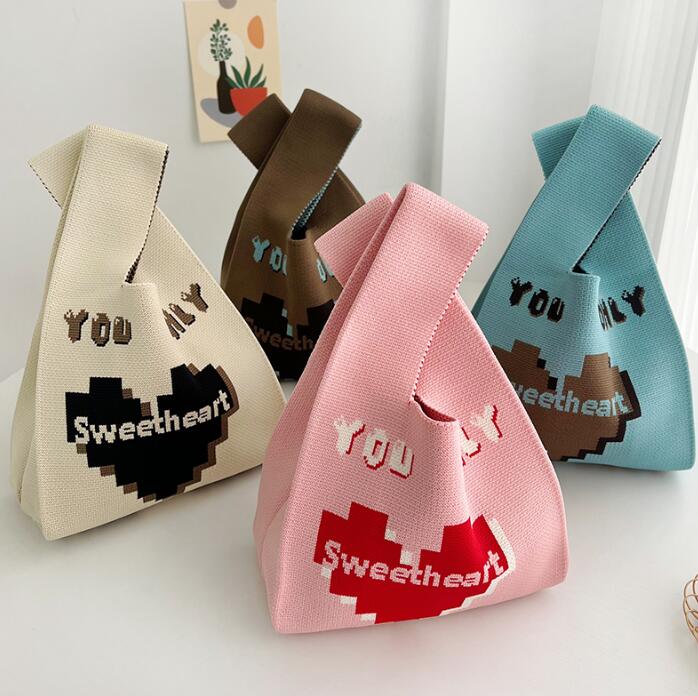 バッグ★レディース★トートバッグ★ハンドバッグ★ニットバッグ★大容量★4色