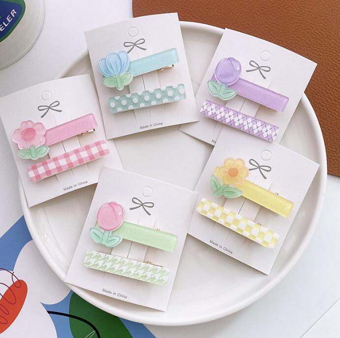 子供用★ヘアピン★髪飾り★まとめ髪用★ヘアアクセサリー★韓国風★2枚入り★多色