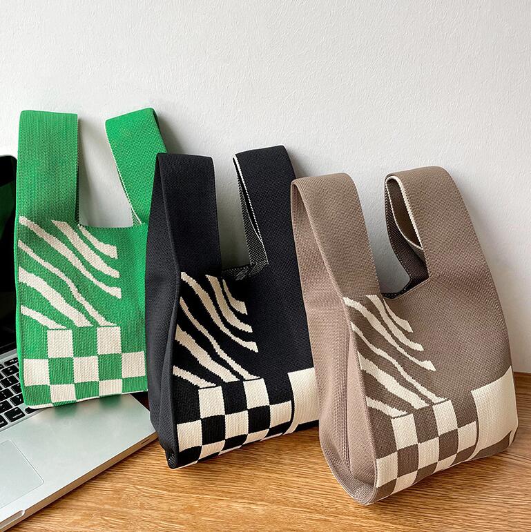 バッグ★レディース★トートバッグ★ハンドバッグ★ニットバッグ★ウサギ★大容量★3色