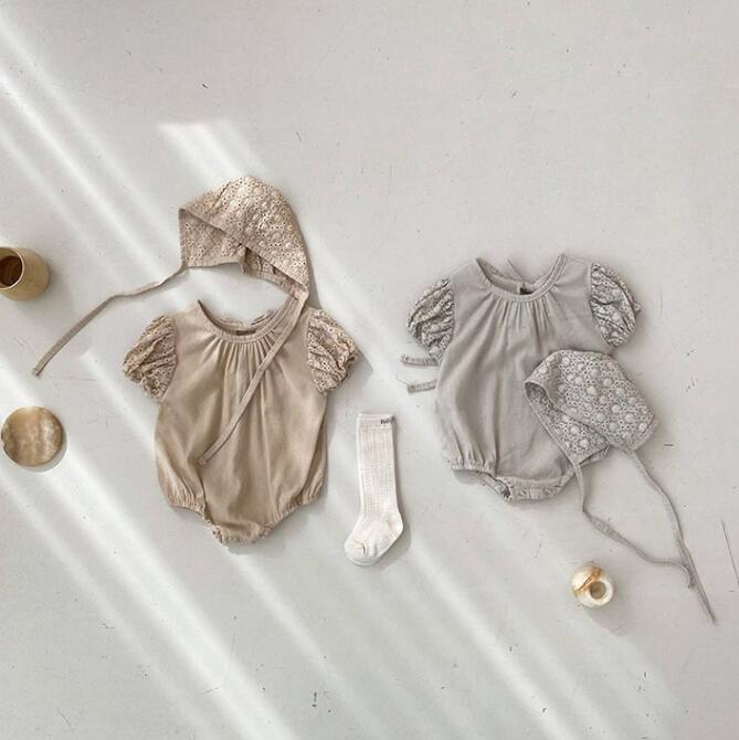 子供服★ロンパース+帽子★連体服★韓国風子供服★ベビー★可愛い★2色★66-90CM