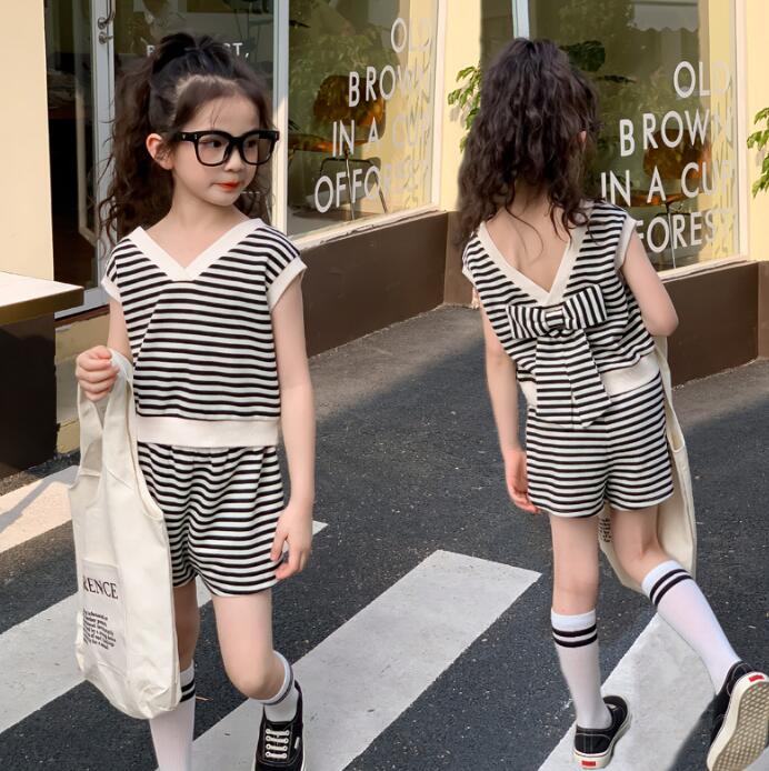 子供服★トップス+パンツ★セットアップ★韓国風子供服★キッズ★ストライプ★120-150CM