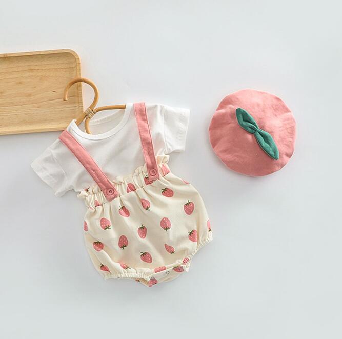 子供服★ロンパース+帽子★サロペット★韓国風子供服★ベビー★可愛い★66-100CM