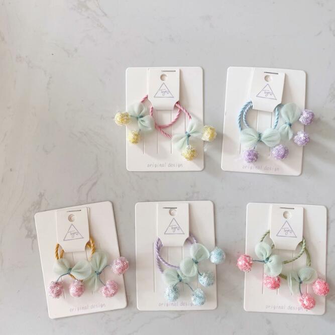 髪飾り★まとめ髪用★ヘアアクセサリー★子供用★キッズ女の子★ヘアゴム★2枚入り★多色