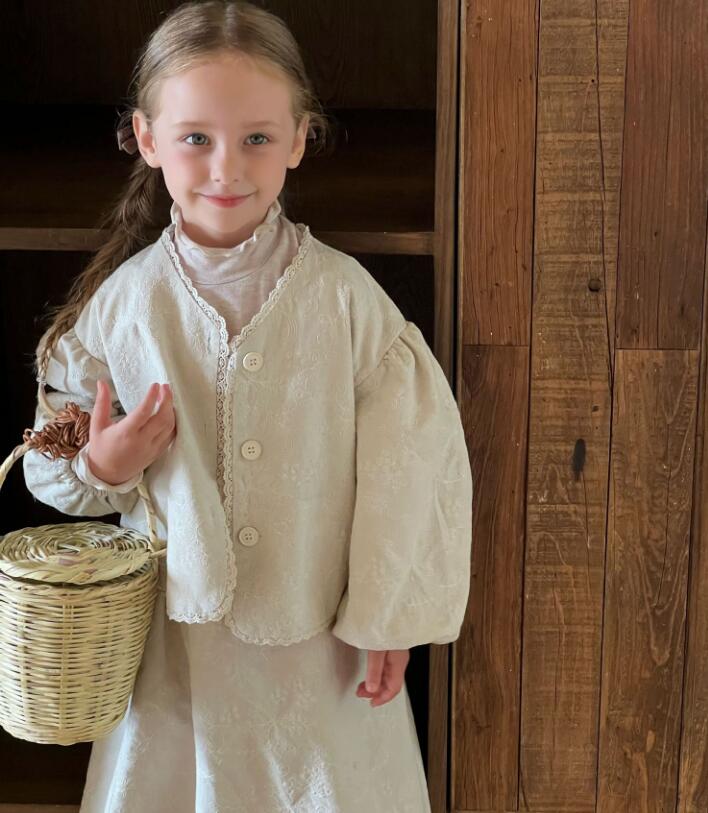 2023秋新作★子供服　カーディガン+スカート　セット★90-130cm★