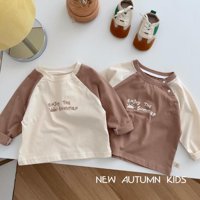 子供服★トップス★Tシャツ★韓国風子供服★ベビー★長袖★カジュアル★2色★73-120CM