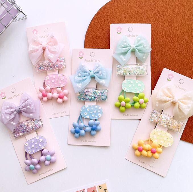 髪飾り★まとめ髪用★ヘアアクセサリー★子供用★キッズ★ヘアピン/ヘアゴム★5枚入り★多色