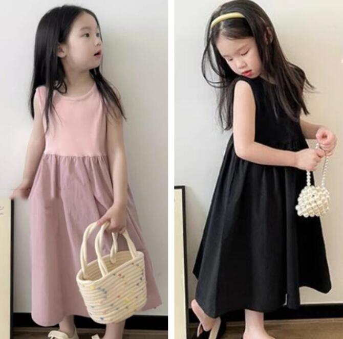 子供服★ワンピース★韓国風子供服★キッズ女の子★カジュアル★袖なし★2色★5-13#