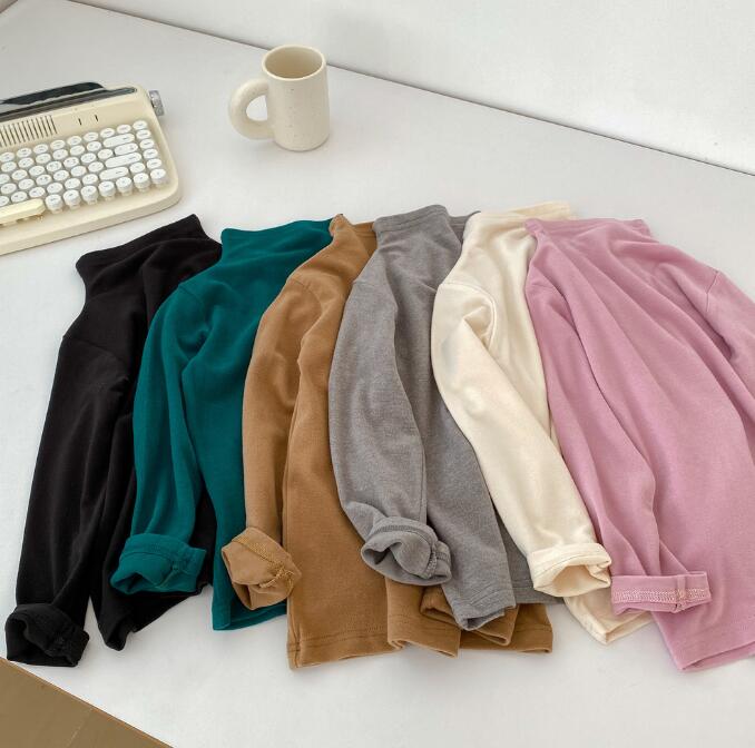 子供服★トップス★長袖シャツ★韓国風子供服★キッズ★男女兼用★無地★6色★90-150CM