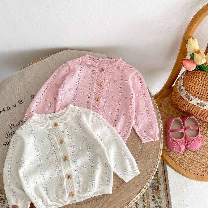 子供服★トップス★カーディガン★韓国風子供服★ベビー★ニット★長袖★2色★66-100CM
