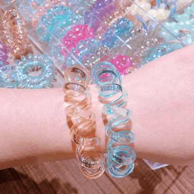 Y2K ガール ヘアゴム リングゴム ピンキーカラー ヘアオーナメント プラスチック クリア 単枚入