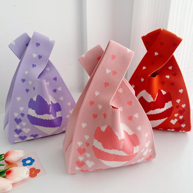 バッグ★レディース★トートバッグ★ハンドバッグ★ニットバッグ★大容量★3色