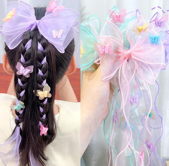 髪飾り★まとめ髪用★ヘアアクセサリー★子供用★キッズ★ヘアピン★リボン★3色