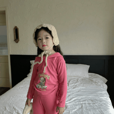 秋冬新作 オシャレ春秋 ガールズ 子供服 フード付フーディ フリル ベルボトム パーカ+パンツ 5-13