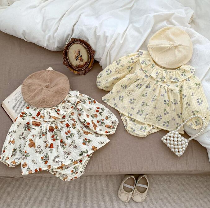 子供服★トップス+パンツ★セットアップ★韓国風子供服★ベビー★長袖★2色★66-100CM